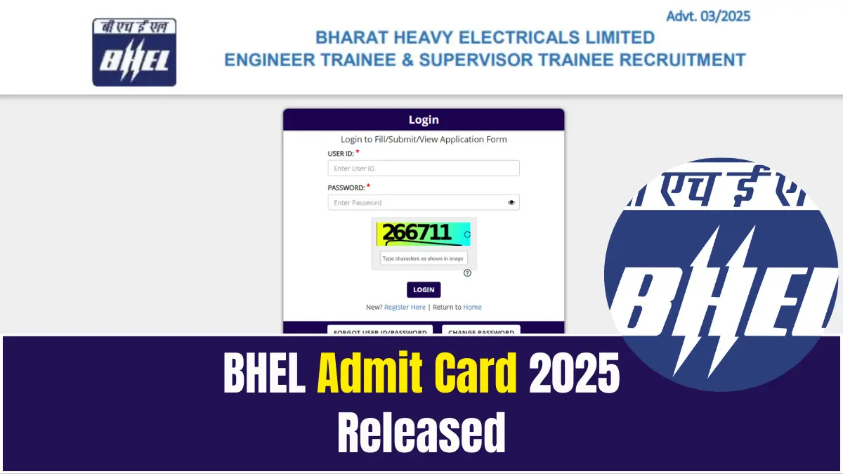 BHEL Admit Card 2025 Engineer Trainee