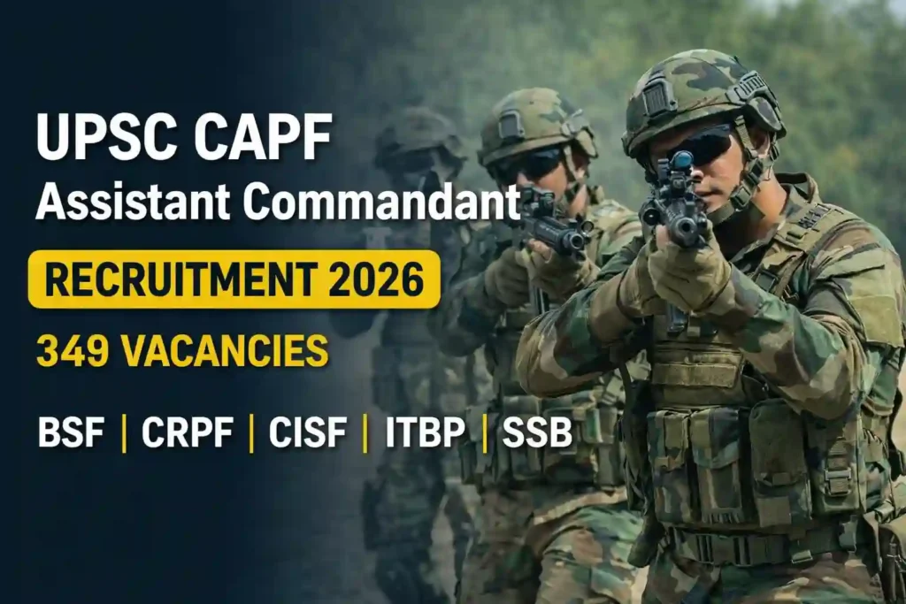 UPSC Assistant Commandant CAPF Recruitment Exam 2026