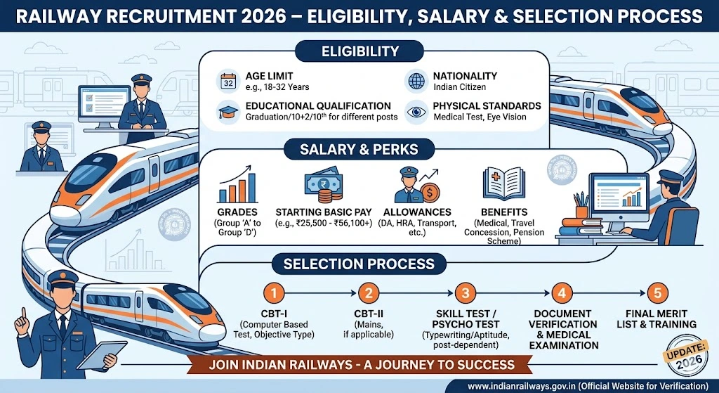 Railway Recruitment 2026 – Eligibility, Salary & Selection Process
