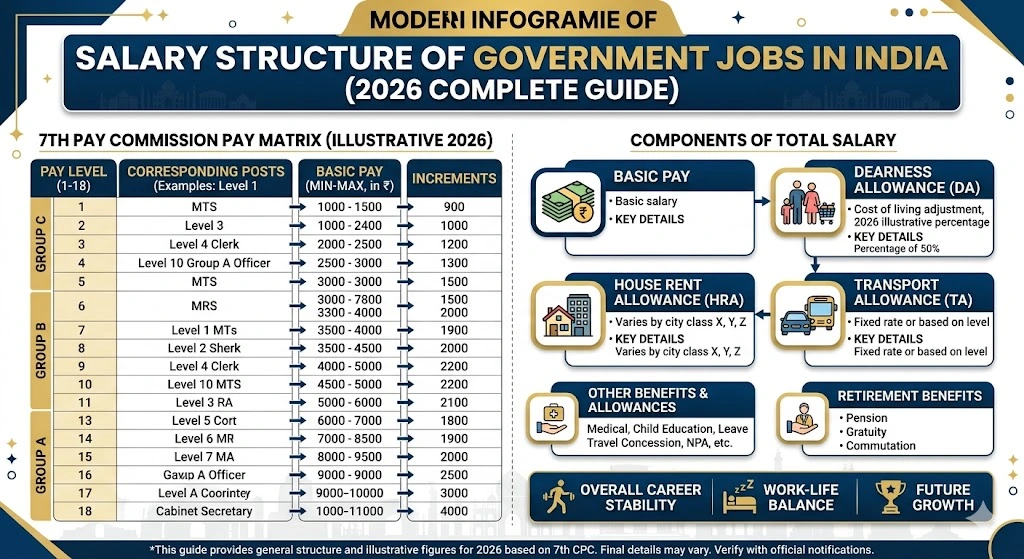 Government Job Salary in India 2026 – Pay Scale, Allowances & Benefits