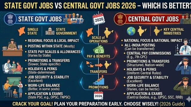 State Govt Jobs vs Central Govt Jobs 2026 – Which is Better?