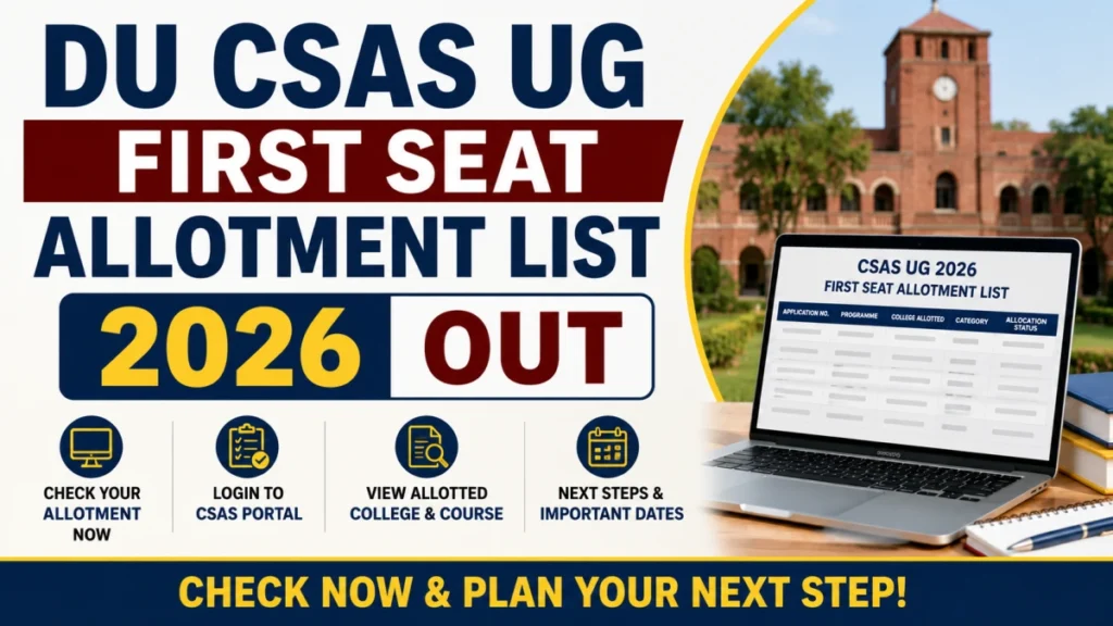 DU UG First Seat Allotment 2026 Released